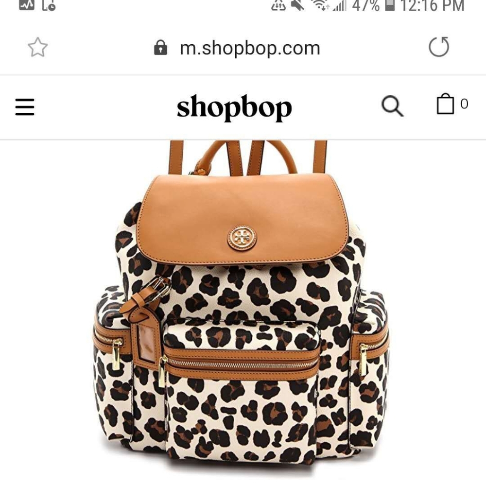 SOLD Tory burch leopard backpack